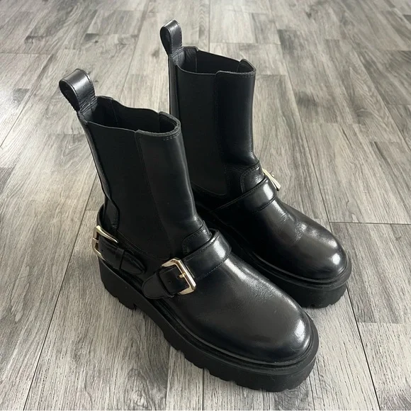 SANDRO - Women's Helen Buckled Chelsea Booties - Picture 2 of 10